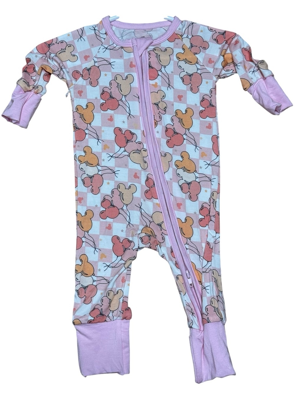 Kids' Pink Balloon Print One-Piece Zipper Pajamas